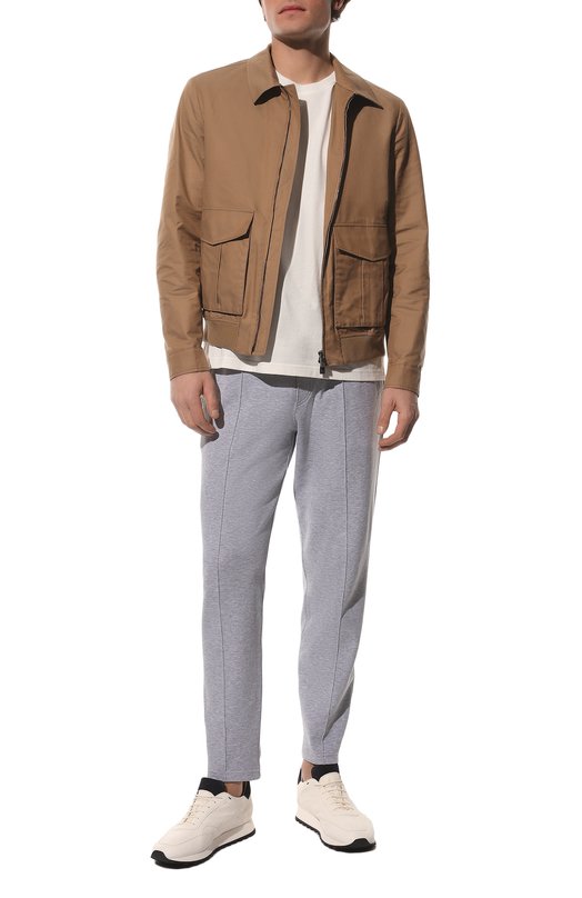 Хлопковые брюки Brunello Cucinelli M0T353212G Серый  M0T353212G Фото 2