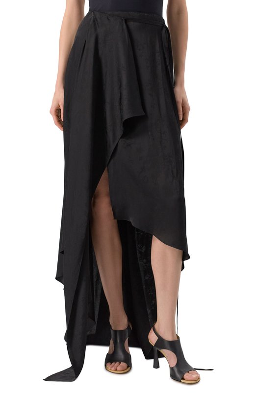 Юбка из вискозы и шелка Ann Demeulemeester B0012799/FA611 Чёрный  B0012799/FA611 Фото 3