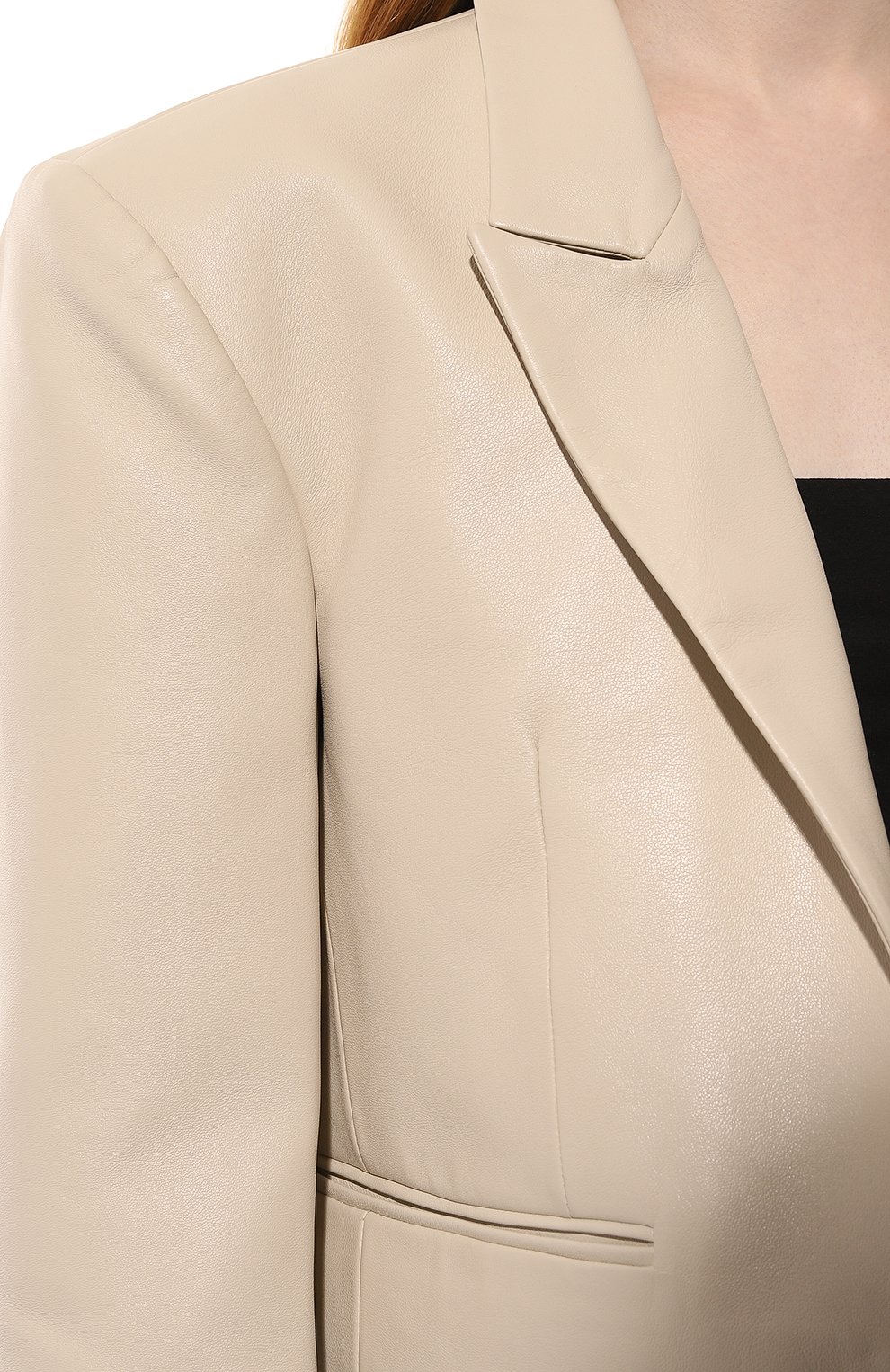 Кожаный жакет JACOB LEE кремового цвета по цене 205540 руб., арт. WLB016123MB, фото 5 Кожаный жакет JACOB LEE, арт. WLB016123MB, фото 5