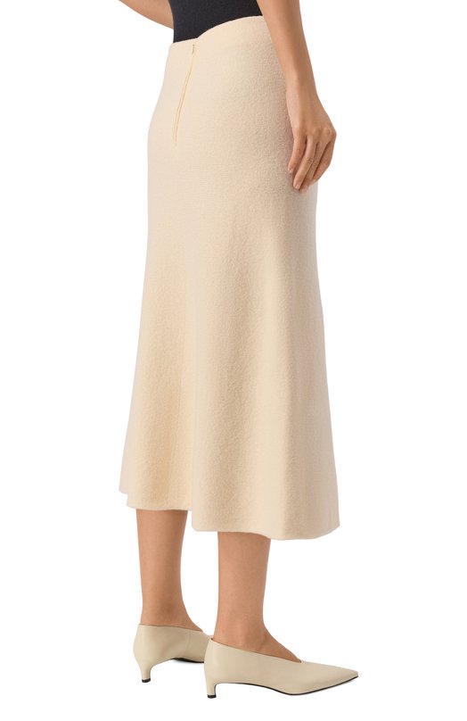 Шерстяная юбка Jil Sander J02MA0248/J14506 Кремовый  J02MA0248/J14506 Фото 4