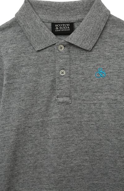 Хлопковое поло SCOTCH AND SODA серого цвета по цене 5595 руб., арт. 167717-22-FWBM-D55, фото 3 Хлопковое поло SCOTCH AND SODA, арт. 167717-22-FWBM-D55, фото 3