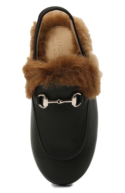 Кожаные сабо с меховой отделкой GUCCI, а рт. 526191/0IIK0, фото 4