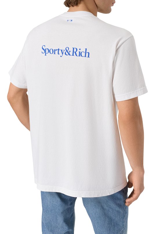 Хлопковая футболка Sporty and Rich T0043627666WH01 Белый  T0043627666WH01 Фото 4