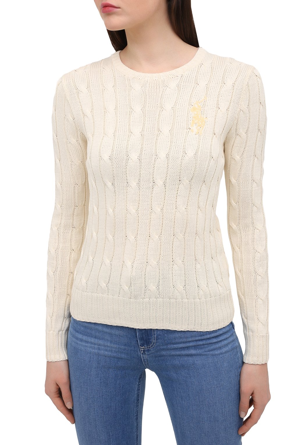 Хлопковый пуловер POLO RALPH LAUREN бежевого цвета по цене 16650 руб., арт. 211838164, фото 3 Хлопковый пуловер POLO RALPH LAUREN, арт. 211838164, фото 3