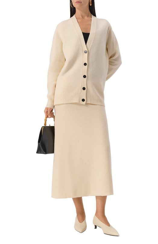 Шерстяная юбка Jil Sander J02MA0248/J14506 Кремовый  J02MA0248/J14506 Фото 2