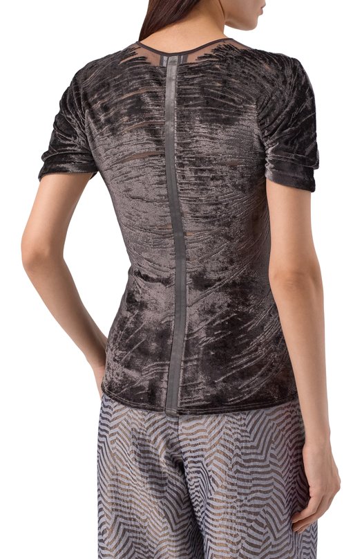 Бархатный топ Giorgio Armani GW003025/AF24597 Серый  GW003025/AF24597 Фото 4