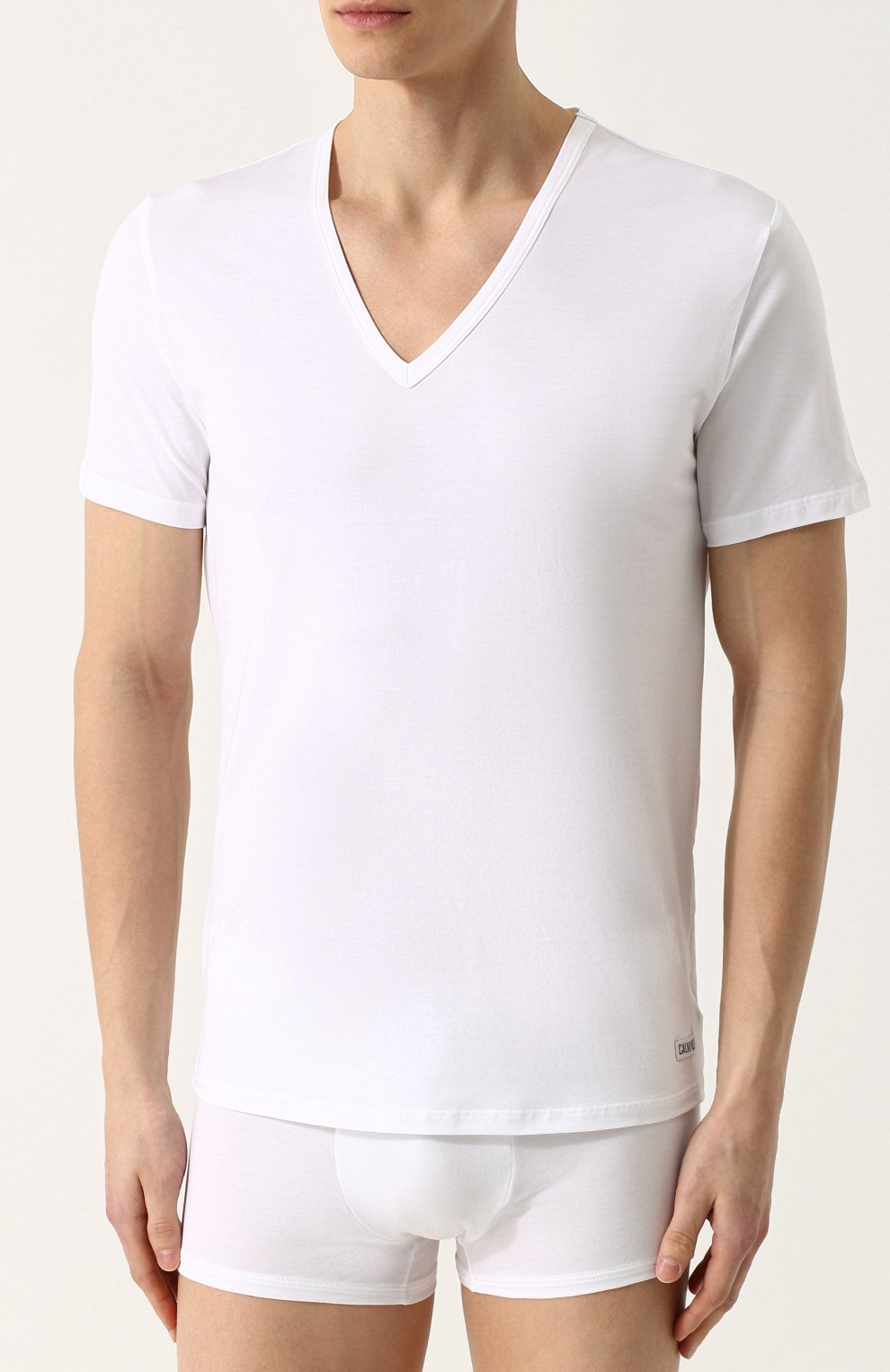 Хлопковая футболка с v-образным вырезом CALVIN KLEIN, арт. NB1336A, фото 3