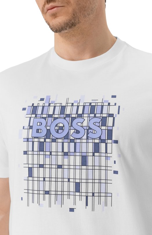 Хлопковая футболка BOSS 50555799 Белый  50555799 Фото 5