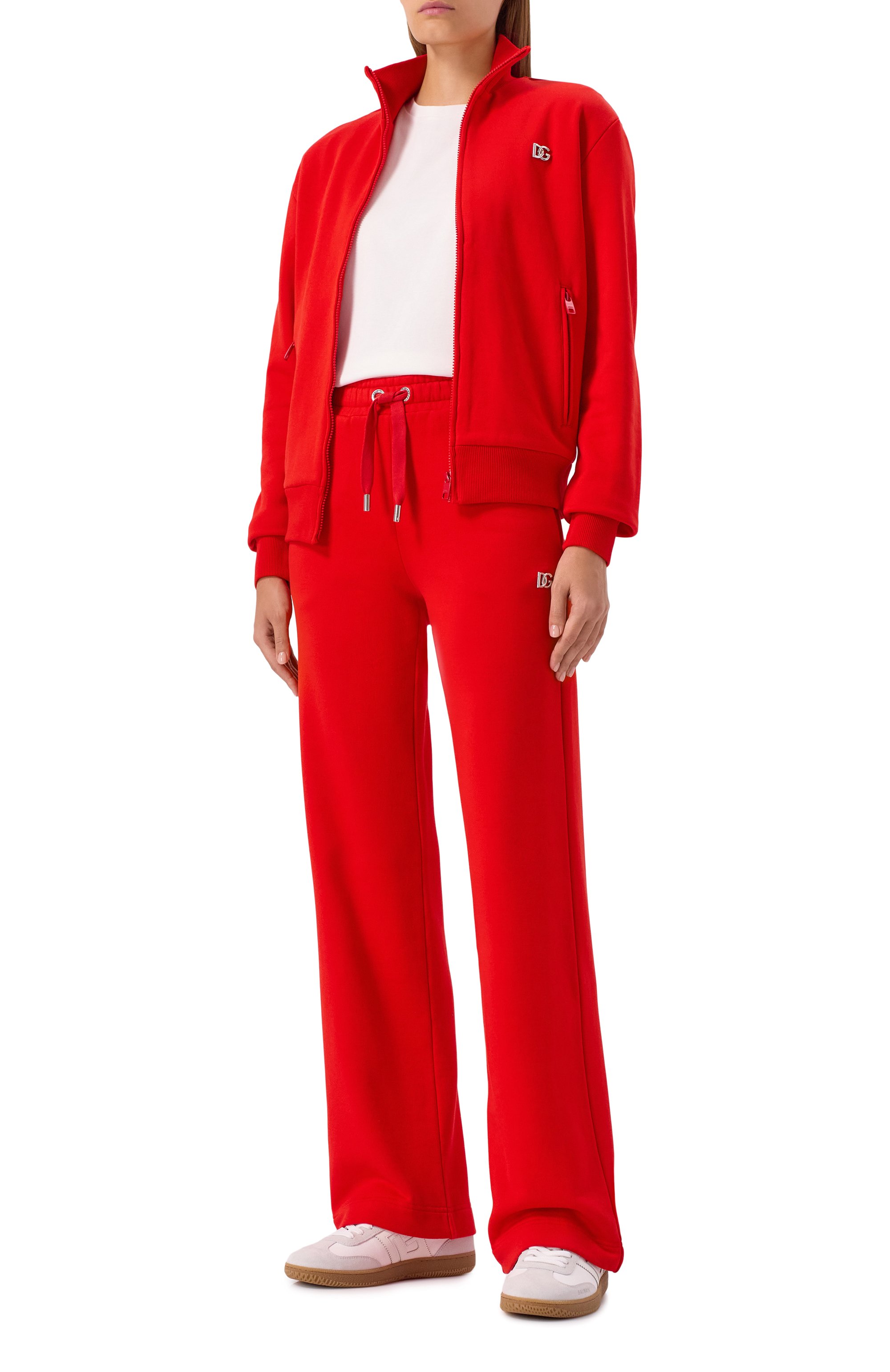 Хлопковые брюки DOLCE & GABBANA красного цвета по цене 93000 руб., арт. FTCYYT/GDCDR, фото 2 Хлопковые брюки DOLCE & GABBANA, арт. FTCYYT/GDCDR, фото 2