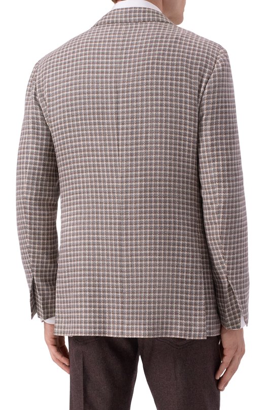 Пиджак из кашемира и шерсти Kiton UG81K0610E53 Коричневый  UG81K0610E53 Фото 5