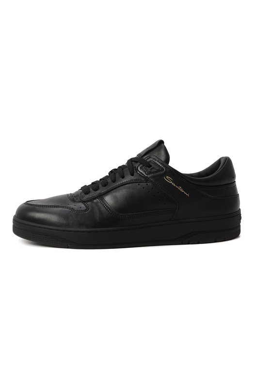 Кожаные кеды Sneak-Air Santoni MBSG22015NERRESS Чёрный  MBSG22015NERRESS Фото 4