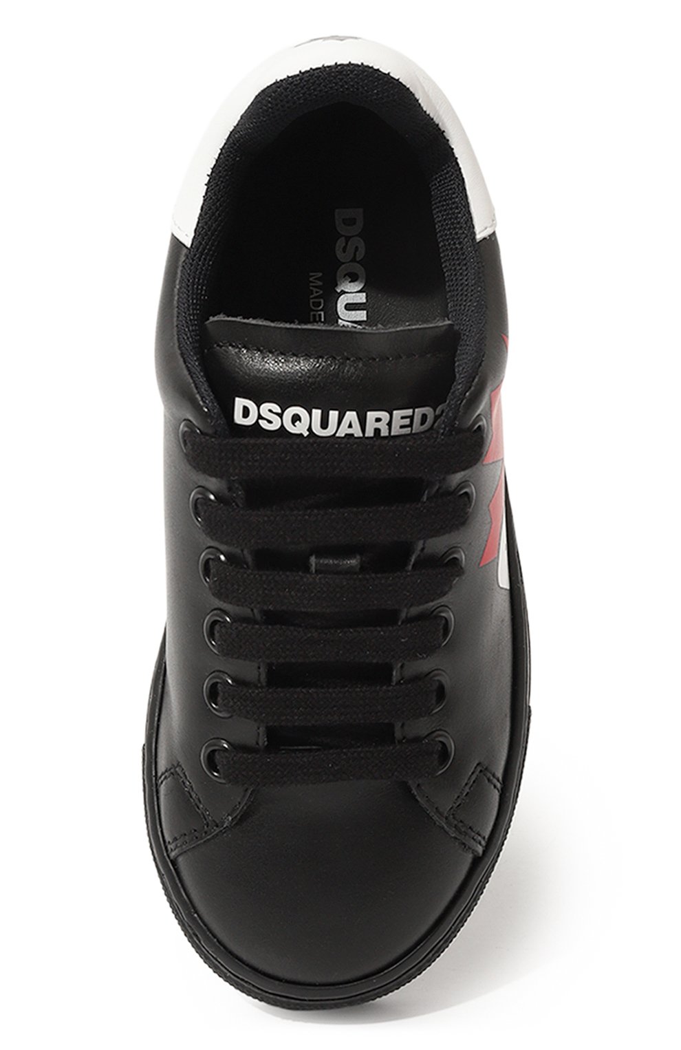 Кожаные кеды DSQUARED2 черного цвета по цене 26350 руб., арт. 75634/20-27, фото 4 Кожаные кеды DSQUARED2, арт. 75634/20-27, фото 4