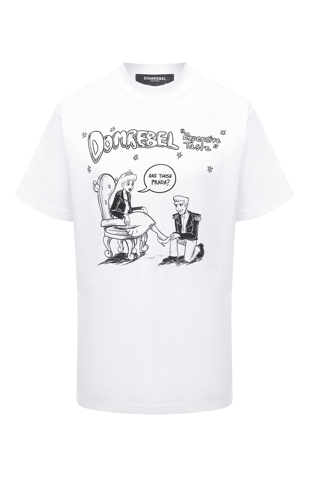 Хлопковая футболка DOMREBEL белого цвета по цене 14200 руб., арт. B0UGIE/0VER TEE/W, фото 1 Хлопковая футболка DOMREBEL, арт. B0UGIE/0VER TEE/W, фото 1