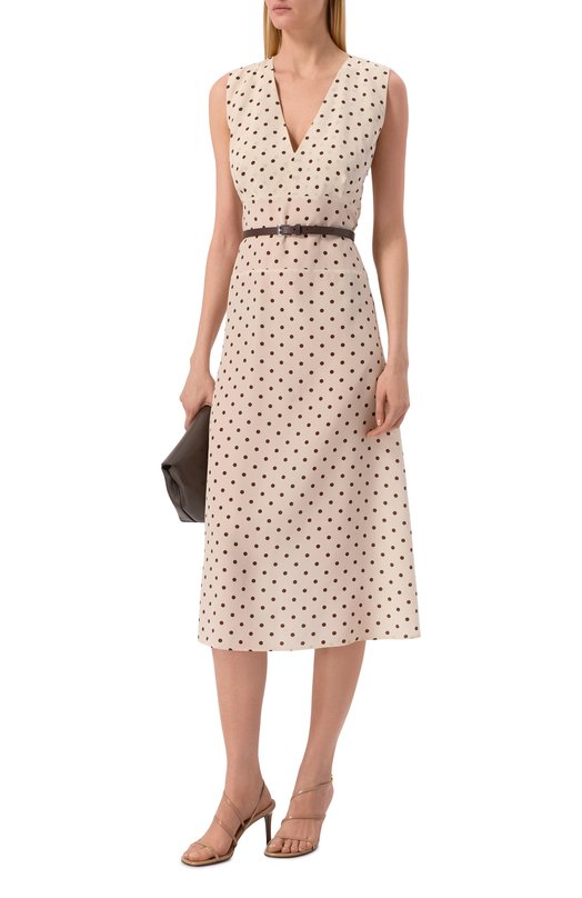 Шелковое платье P.A.R.O.S.H. D726132/SBILL0 Кремовый  D726132/SBILL0 Фото 2