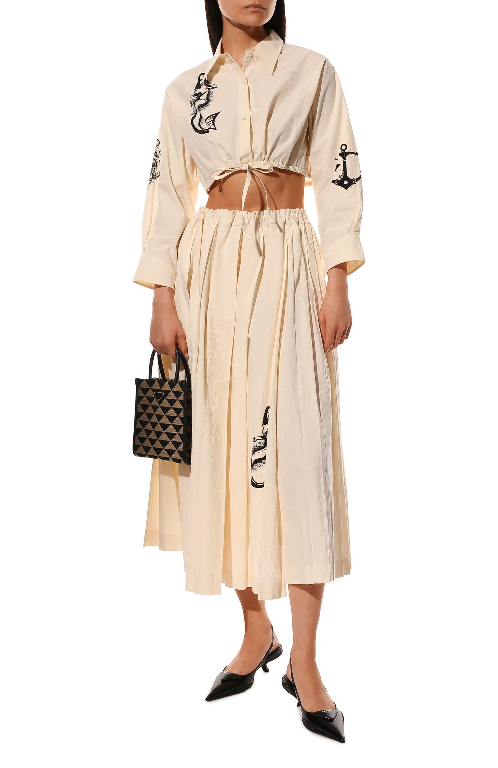 Хлопковая юбка PRADA, арт. P180T-10M6-F0304-221, фото 2
