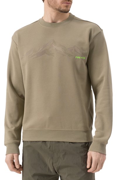 Хлопковый свитшот BOGNER FIRE+ICE хаки цвета по цене 18400 руб., арт. 84307936, фото 3 Хлопковый свитшот BOGNER FIRE+ICE, арт. 84307936, фото 3