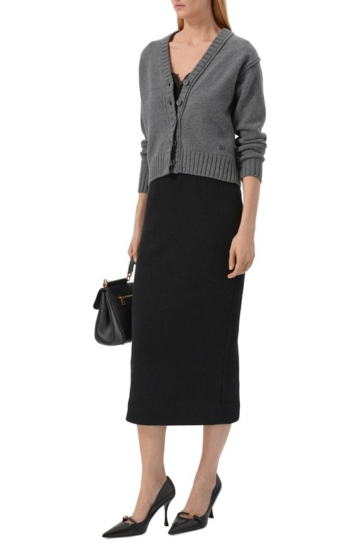 Кардиган из шерсти и кашемира Dolce & Gabbana FXVA9Z/JGMB1 Серый  FXVA9Z/JGMB1 Фото 2