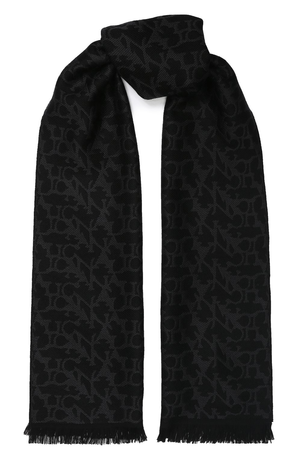 Шерстяной шарф CANALI черного цвета по цене 8845 руб., арт. 06/MF00159, фото 1 Шерстяной шарф CANALI, арт. 06/MF00159, фото 1