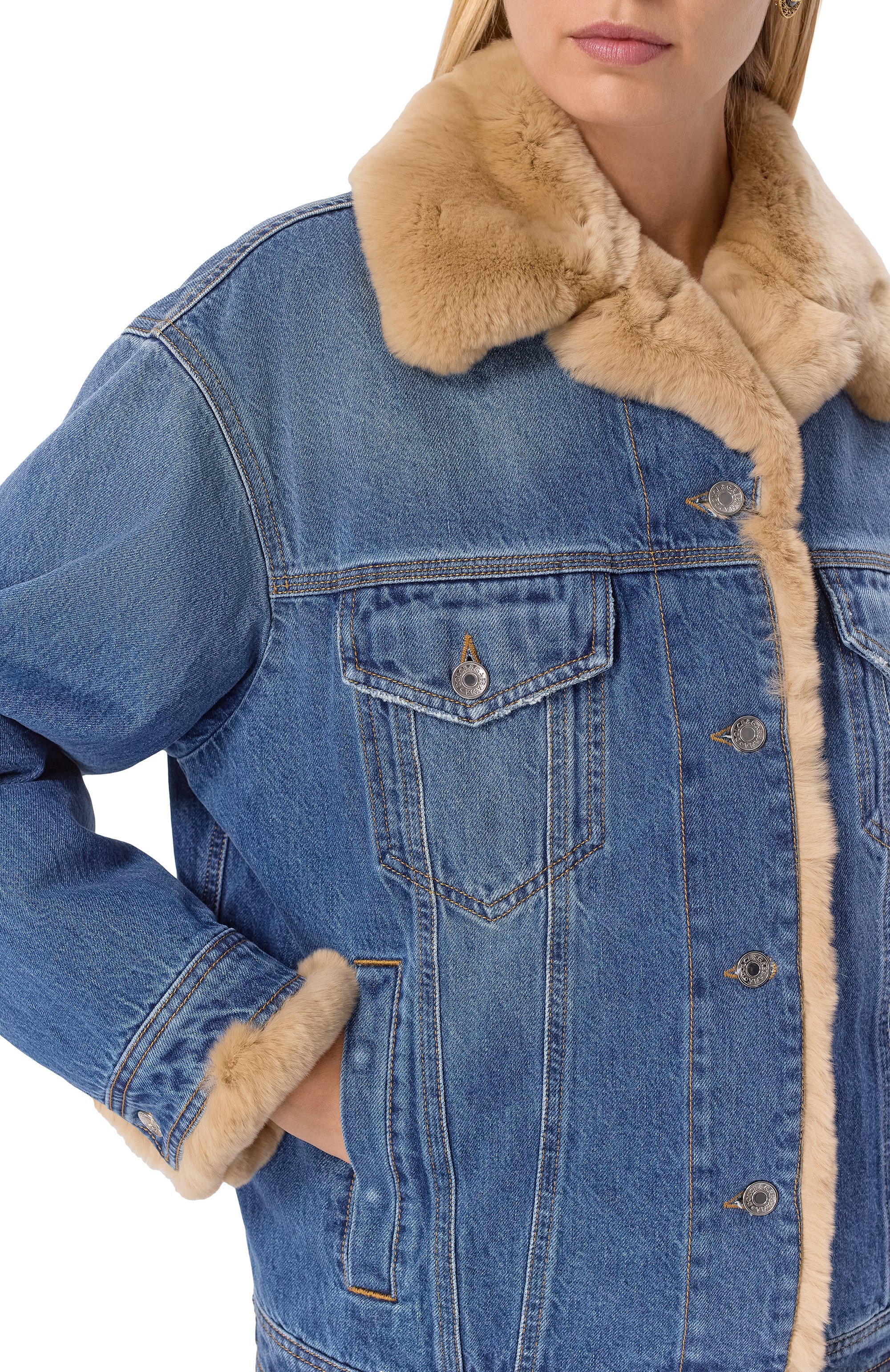 Джинсовая куртка с отделкой из кролика DOLCE & GABBANA, арт. F9S89D/G8NV4, фото 5