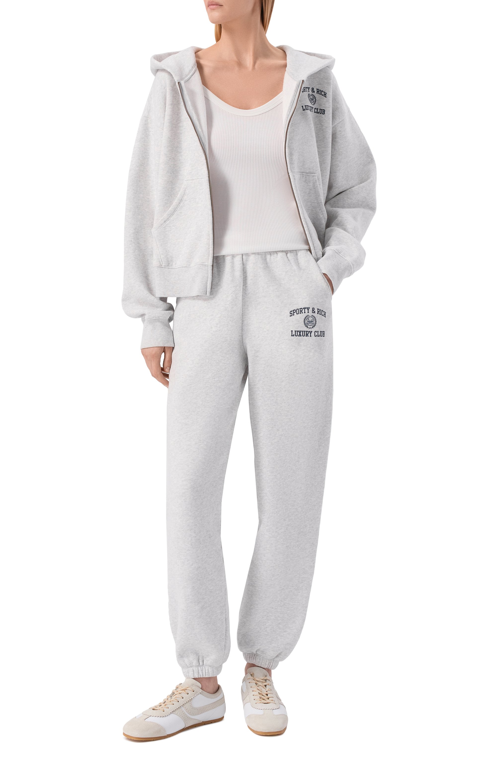Хлопковые джоггеры luxury club SPORTY AND RICH, арт. PA0717842GY03/S&R LUXURY CLUB SWEATPANTS, фото 2
