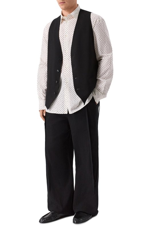 Хлопковая рубашка Ann Demeulemeester B0010522/FA716 Кремовый  B0010522/FA716 Фото 2