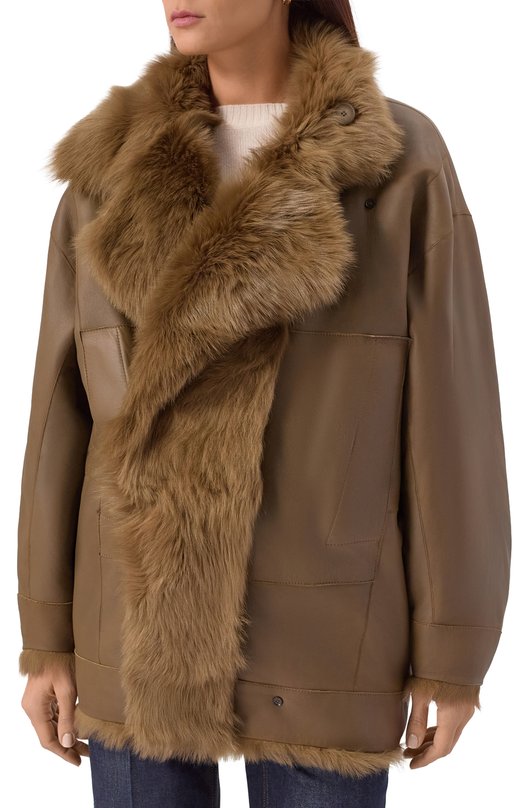 Дубленка из овчины Petar Petrov F25FM3/SHEARLING Коричневый  F25FM3/SHEARLING Фото 6