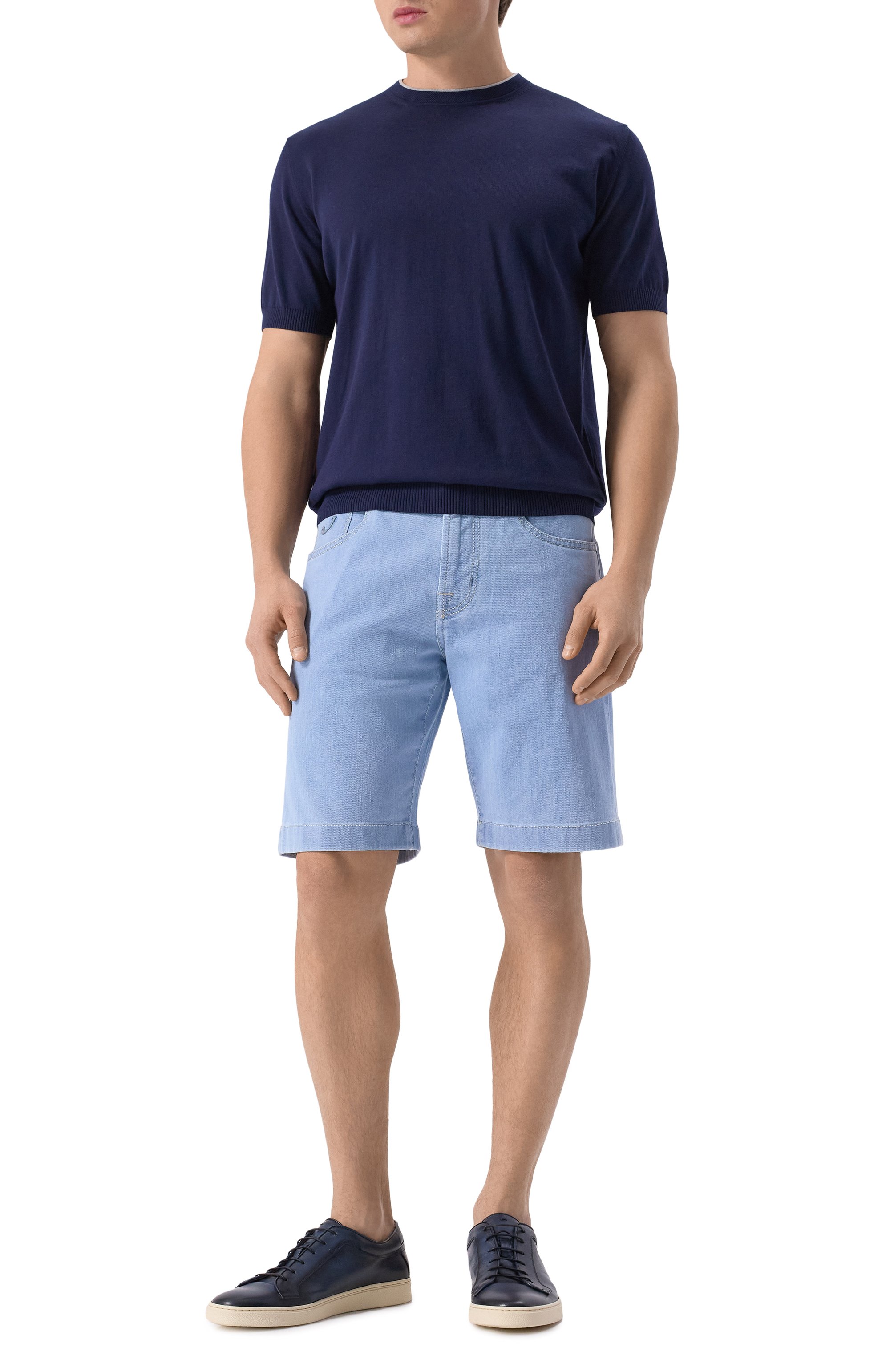 Кожаные кеды PANTANETTI темно-синего цвета по цене 38700 руб., арт. 18511F, фото 2 Кожаные кеды PANTANETTI, арт. 18511F, фото 2