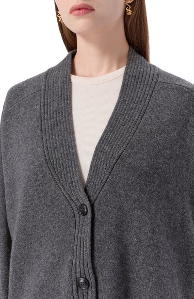 Кашемировый кардиган LOULOU DE SAISON серого цвета по цене 69900 руб., арт. KAIA LDS, фото 5 Кашемировый кардиган LOULOU DE SAISON, арт. KAIA LDS, фото 5