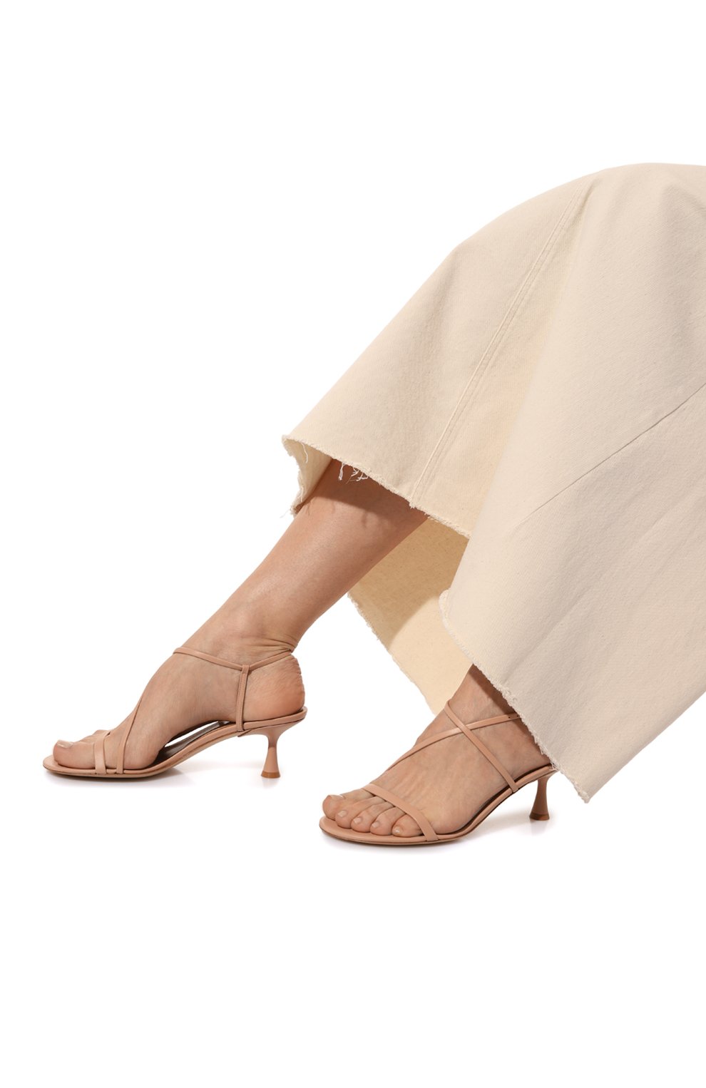 Кожаные босоножки GIANVITO ROSSI, арт. G32225.55LAC.NAPPEAH, фото 3