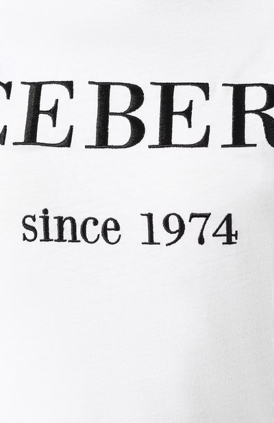 Хлопковая футболка ICEBERG белого цвета по цене 9950 руб., арт. 20E I2P0/F09A/6331, фото 5 Хлопковая футболка ICEBERG, арт. 20E I2P0/F09A/6331, фото 5