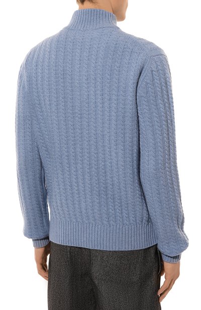 Джемпер из шерсти и кашемира ANDREA CAMPAGNA голубого цвета по цене 84800 руб., арт. AC03B, фото 4 Джемпер из шерсти и кашемира ANDREA CAMPAGNA, арт. AC03B, фото 4