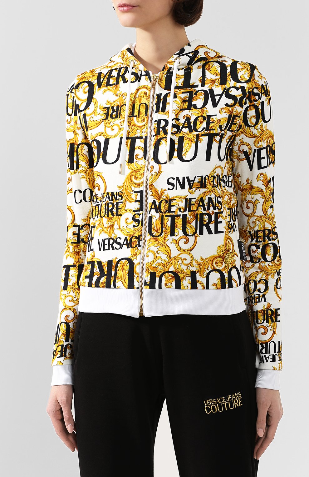 Хлопковая толстовка VERSACE JEANS COUTURE разноцветного цвета по цене 33500 руб., арт. B6HUA790-UDP306/S0592, фото 3 Хлопковая толстовка VERSACE JEANS COUTURE, арт. B6HUA790-UDP306/S0592, фото 3