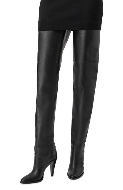 Женские кожаные ботфорты nadja 100 SAINT LAURENT, арт. 843853/28N00