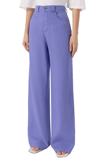 Льняные брюки EMPORIO ARMANI сиреневого цвета по цене 52550 руб., арт. EW000749/AF12679, фото 3 Льняные брюки EMPORIO ARMANI, арт. EW000749/AF12679, фото 3