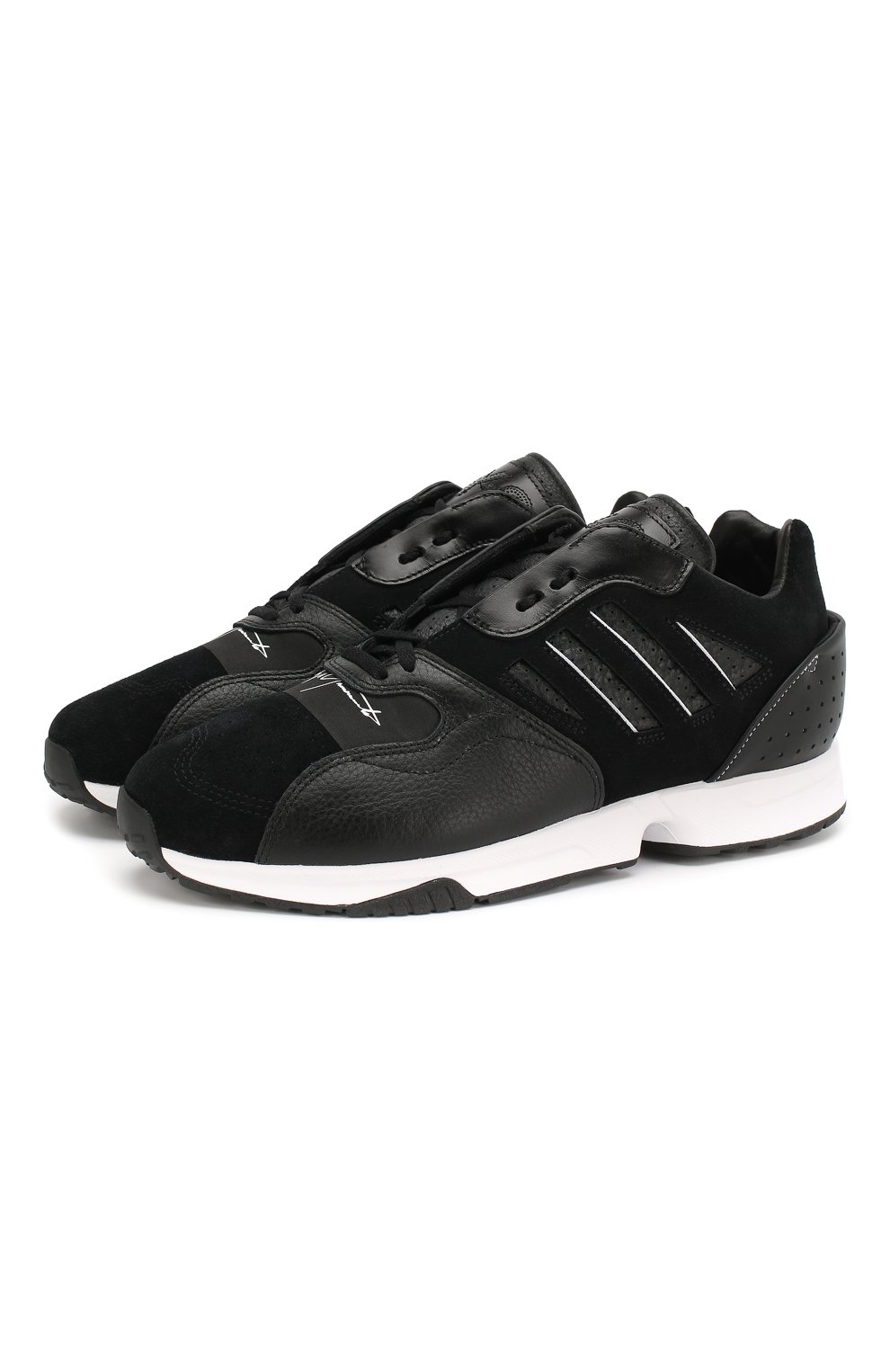 Мужские черные кожаные кроссовки zx run Y-3 купить в ЦУМ (арт
