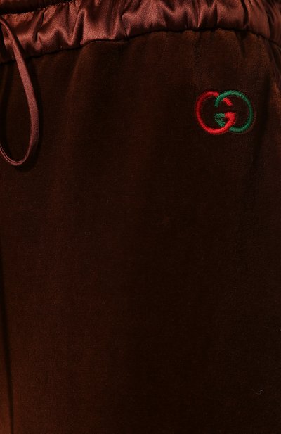 Хлопковые джоггеры GUCCI коричневого цвета по цене 158400 руб., арт. 595846/XJBUH, фото 5 Хлопковые джоггеры GUCCI, арт. 595846/XJBUH, фото 5