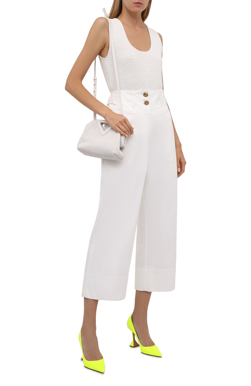 Кожаные туфли ami AMINA MUADDI, арт. AMI PUMP/PATENT FLU0/YELL0W, фото 2