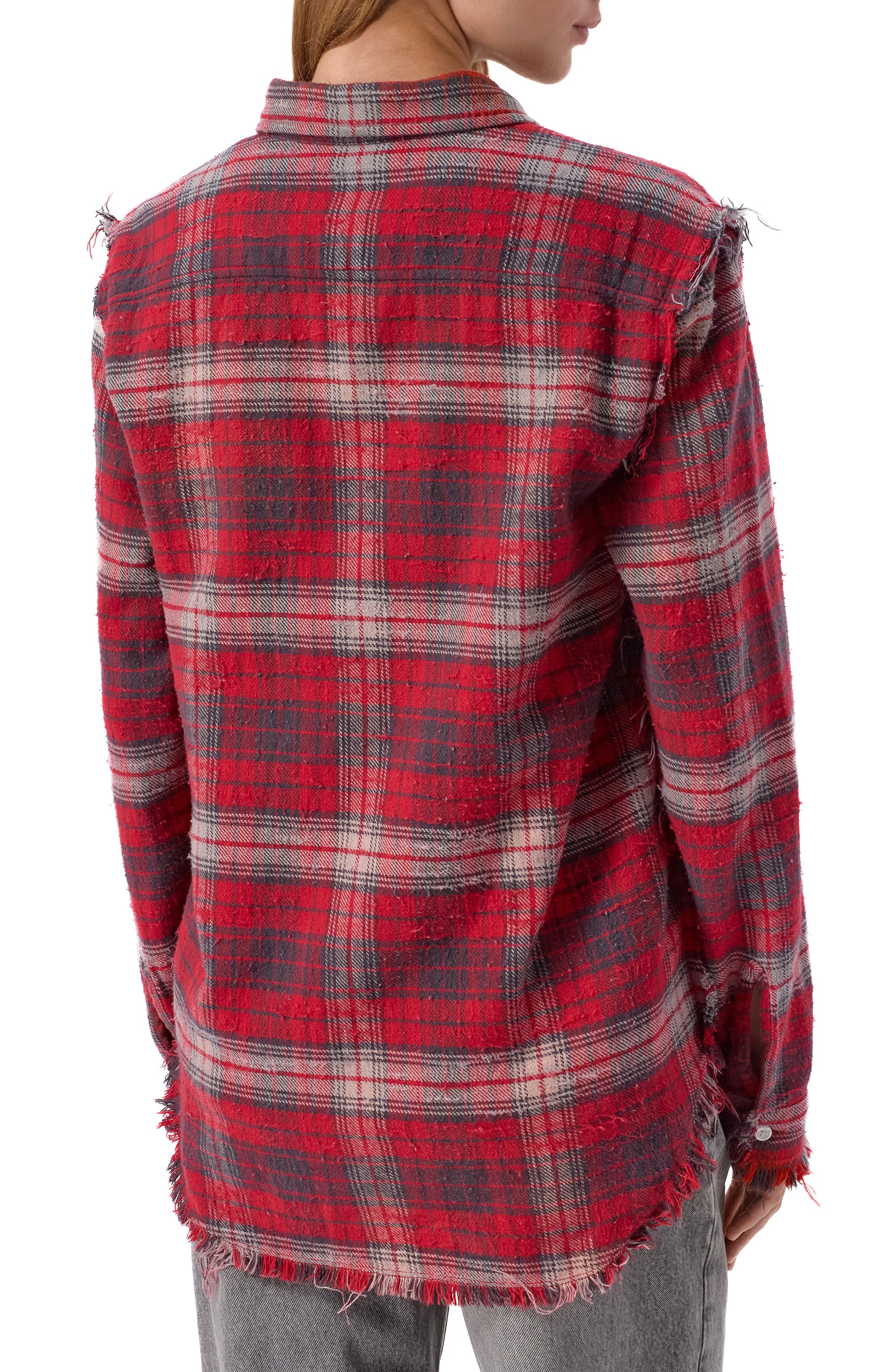 Хлопковая рубашка R13 красного цвета по цене 83700 руб., арт. R13WR008-R604B, фото 4 Хлопковая рубашка R13, арт. R13WR008-R604B, фото 4