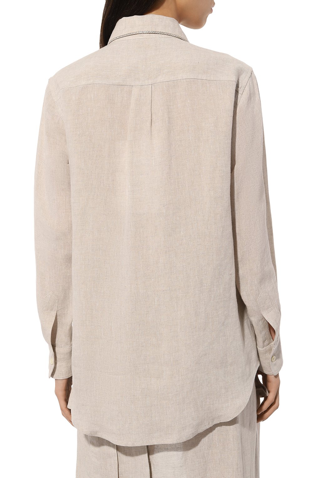 Льняная рубашка FORTE DEI MARMI COUTURE светло-бежевого цвета по цене 49950 руб., арт. 24SF1106-C, фото 4 Льняная рубашка FORTE DEI MARMI COUTURE, арт. 24SF1106-C, фото 4
