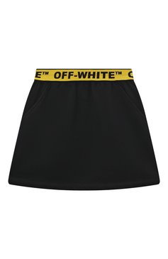 Детская хлопковая юбка OFF-WHITE черного цвета, арт. OGCK001C99FLE0021018 | Фото 1 (Случай: Повседневный; Материал сплава: Проставлено; Нос: Не проставлено; Материал внешний: Хлопок; Материал подклада: Хлопок; Ростовка одежда: 6 лет | 116 см, 8 лет | 128 см, 10 - 11 лет | 140 - 146см, 12 лет | 152 см)