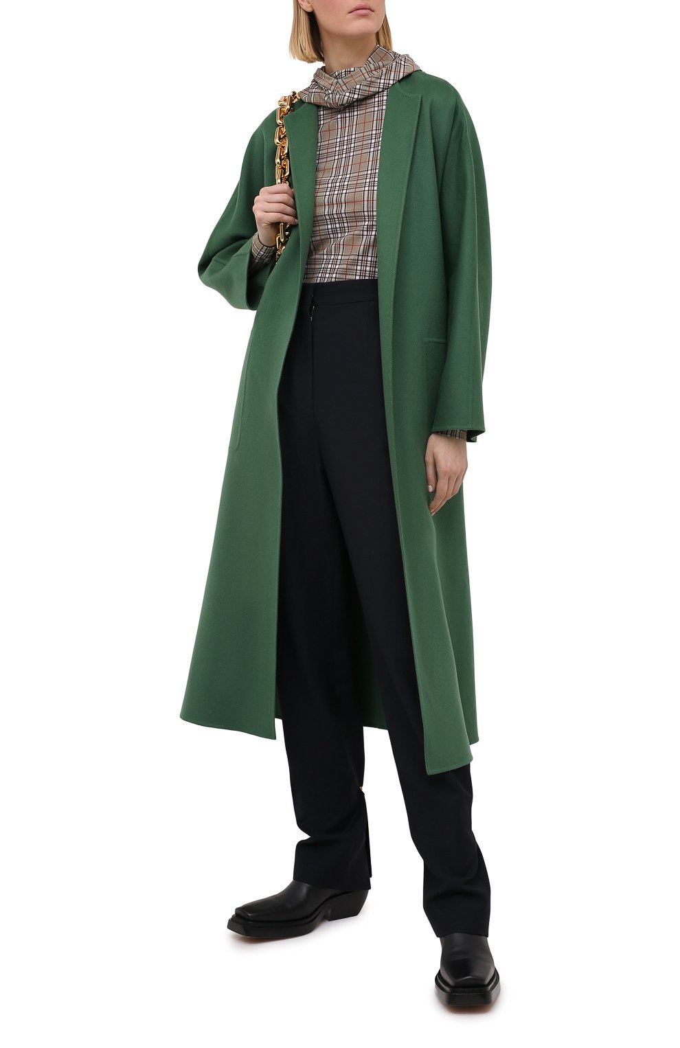 Кашемировое пальто LORO PIANA зеленого цвета по цене 560000 руб., арт. FAL6319, фото 2 Кашемировое пальто LORO PIANA, арт. FAL6319, фото 2