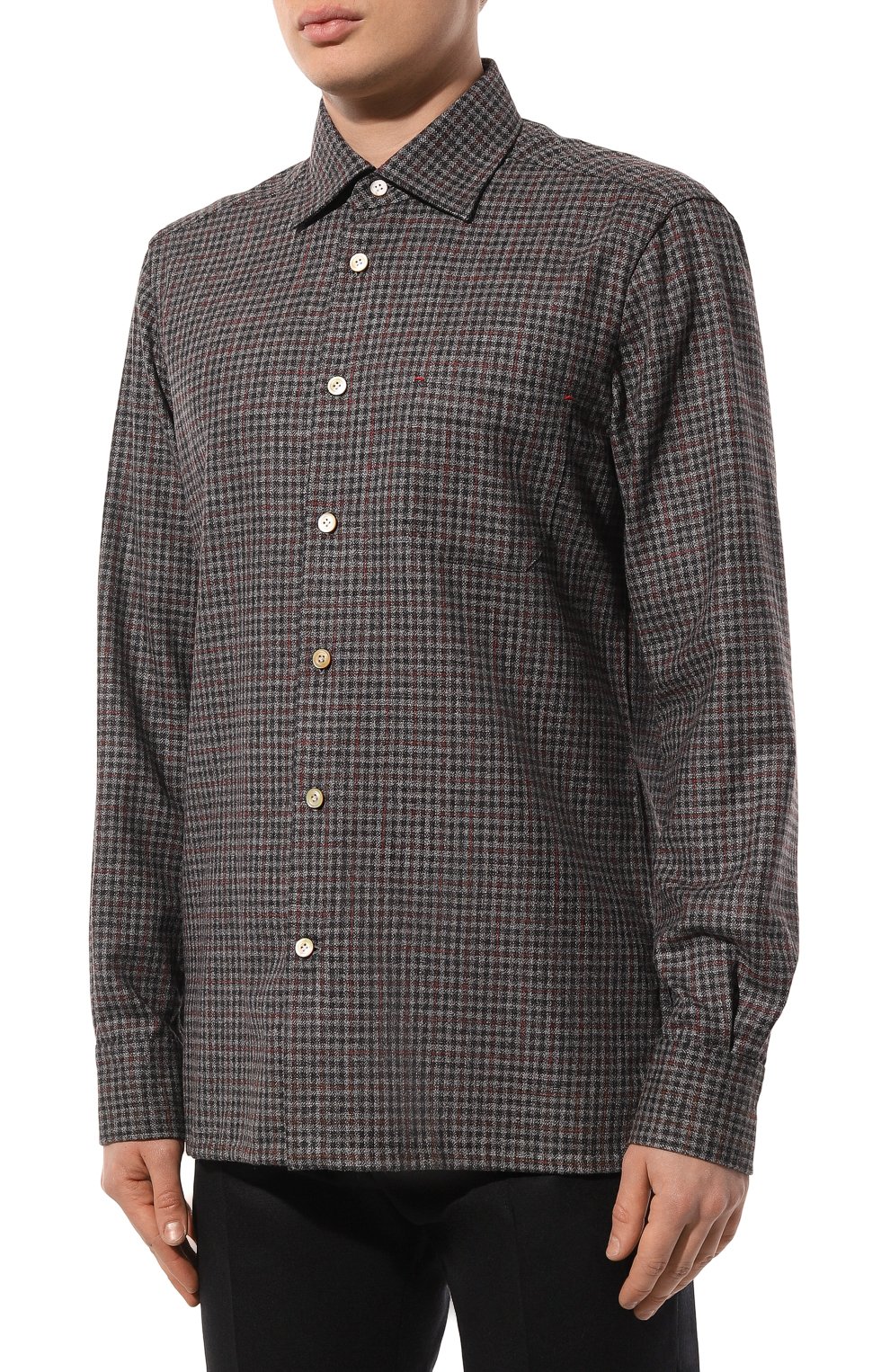 Рубашка из шерсти и шелка KITON, арт. UMCNERK0143C01, фото 3