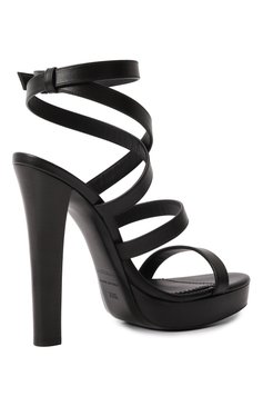 Женские кожаные босоножки lock yourself DSQUARED2 черного цвета, арт. HSW0257/01500001 | Фото 5 (Материал внешний: Натуральная кожа; Материал внутренний: Натуральная кожа; Каблук высота: Высокий; Подошва: Платформа; Каблук тип: Шпилька)
