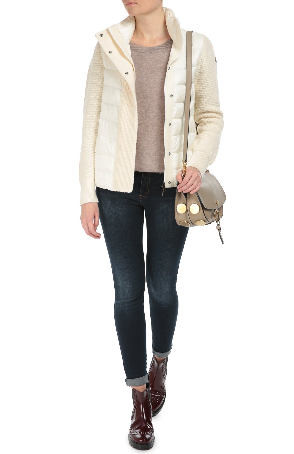 Вязаная куртка с утепленной вставкой и высоким воротником MONCLER, арт. B2-093-94534-00-98124, фото 2