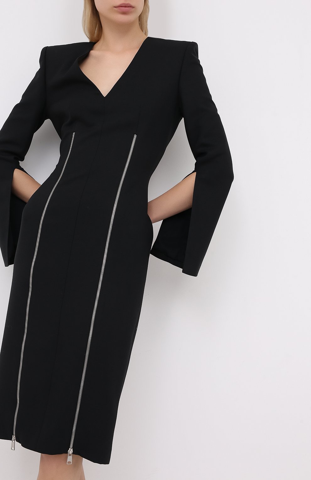 Платье из смеси шерсти и шелка ALEXANDER MCQUEEN, арт. 593185/QJAAA, фото 3