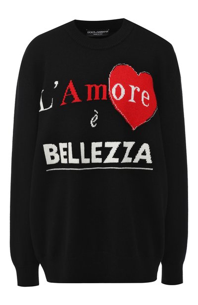 Женский кашемировый пуловер с вышитой надписью DOLCE & GABBANA, арт. FX181T/JAWGS