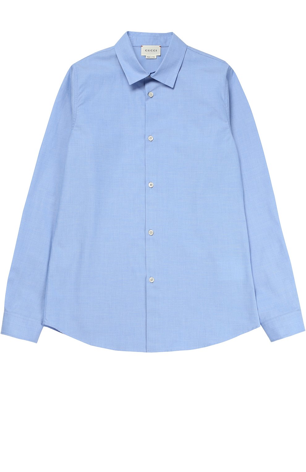 Классическая рубашка из хлопка GUCCI голубого цвета по цене 17950 руб., арт. 455008/XB189, фото 1 Классическая рубашка из хлопка GUCCI, арт. 455008/XB189, фото 1