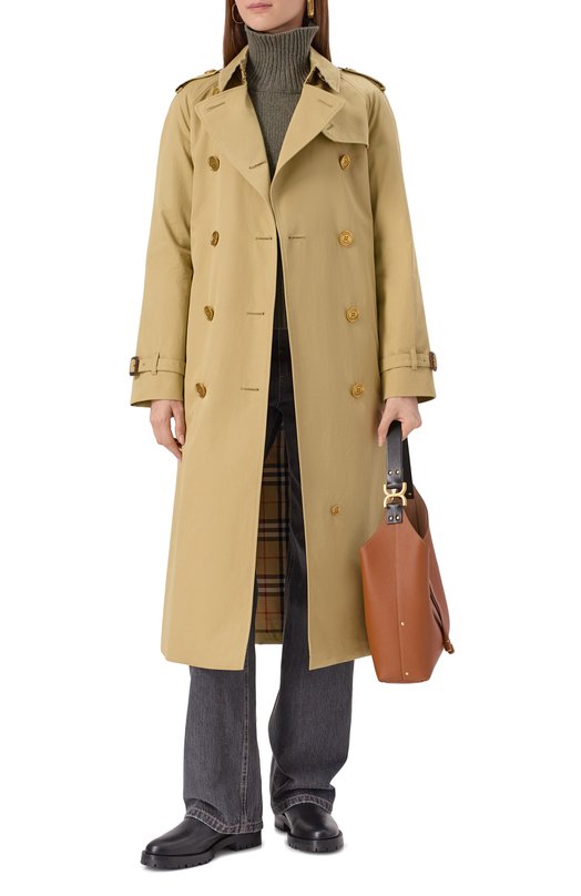 Хлопковый тренч Burberry 8111152 Бежевый  8111152 Фото 2