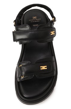 Детские кожаные сандалии ELISABETTA FRANCHI LA MIA BAMBINA черного цвета, арт. F4A2-E0297-0092999/35-38 | Фото 4 (Нос: Не проставлено; Материал внешний: Натуральная кожа; Материал внутренний: Натуральная кожа; Автоматизация состава: Проставлено)