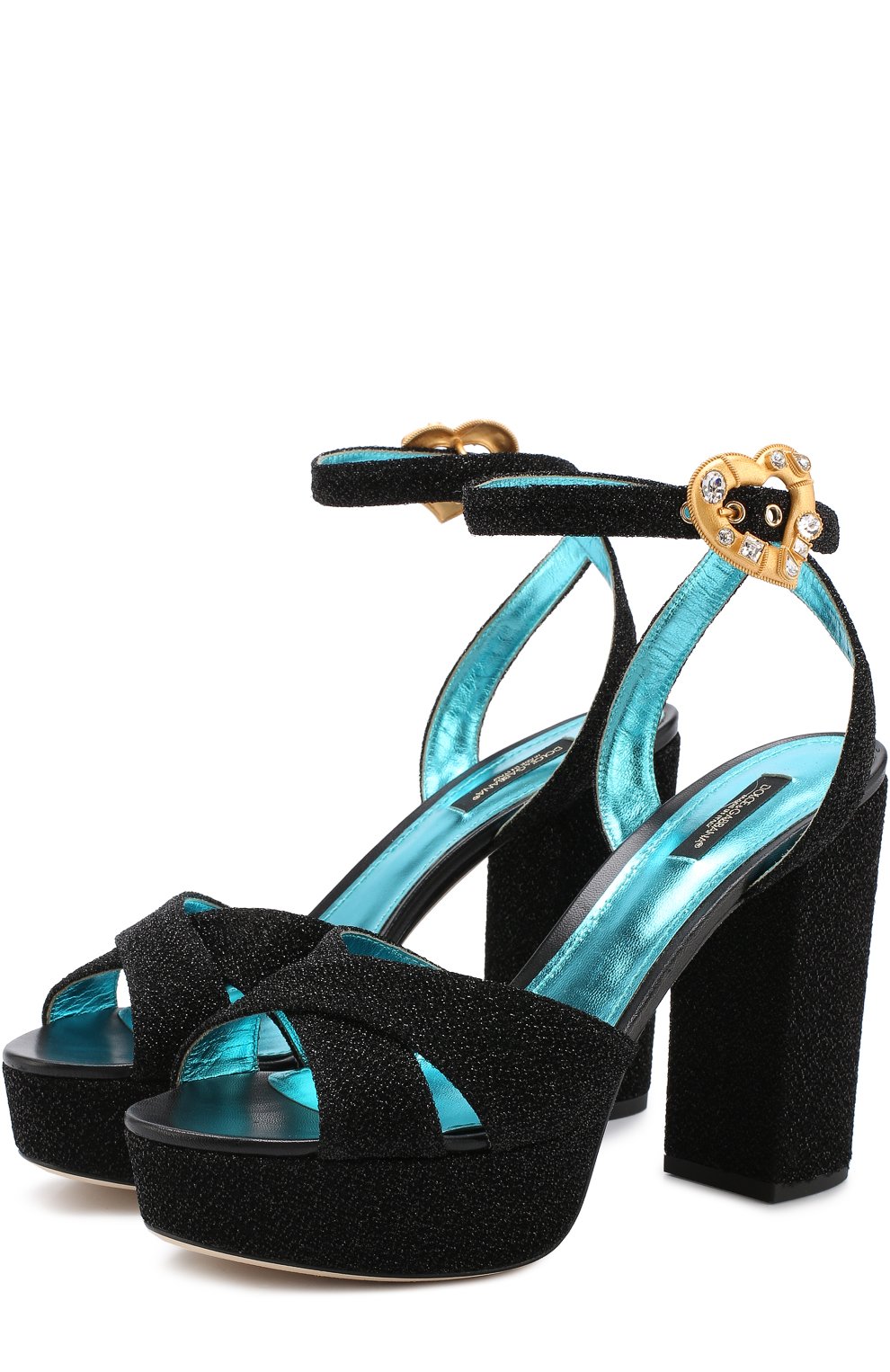 Текстильные босоножки keira на устойчивом каблуке и платформе DOLCE & GABBANA, арт. CR0567/AH928, фото 1